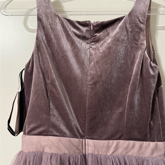 Little Mistress Tall Velvet Top Mini Skater Dress With Tulle Skirt - Picture 9 of 11